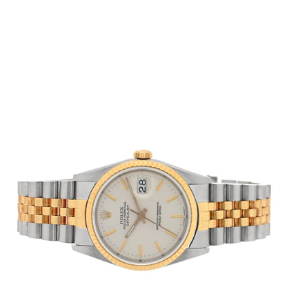 Rolex Stainless Steel 18K Yellow Gold 36mm Oyster Perpetual Datejust Watch Silver 16233 2 of 4