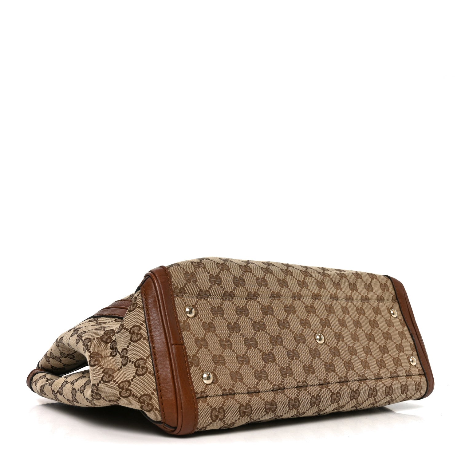 Gucci Monogram Cellarius Calfskin Medium Bella Tote Beige Ebony Cuir 4 of 11
