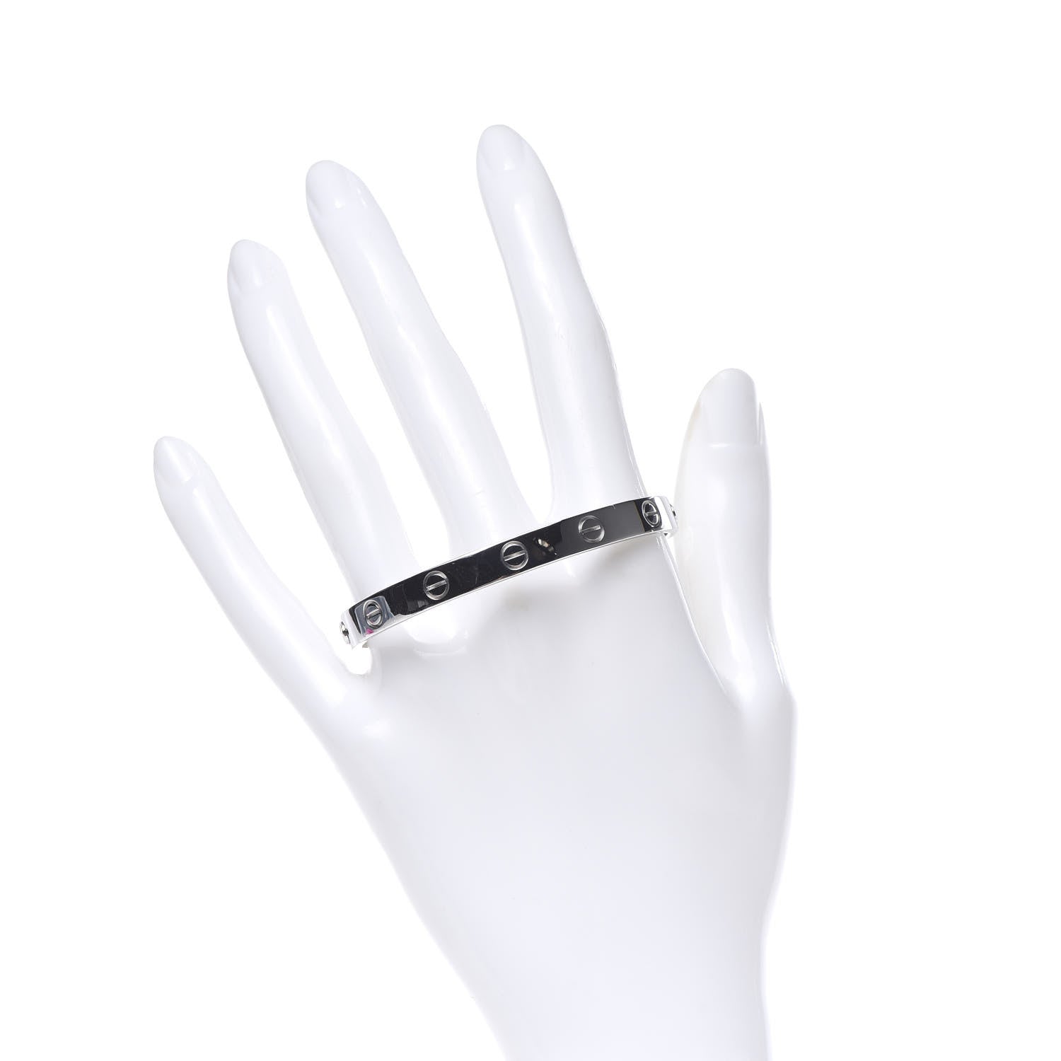 Cartier 18K White Gold LOVE Bracelet 16 2 of 8