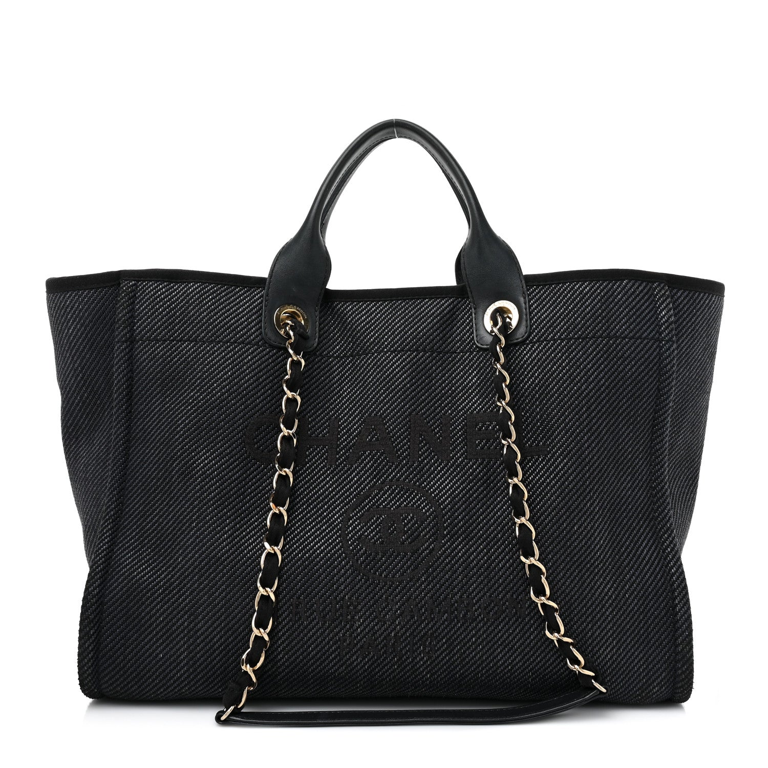 Chanel Mixed Fibers Large Deauville Tote Black 1 of 13