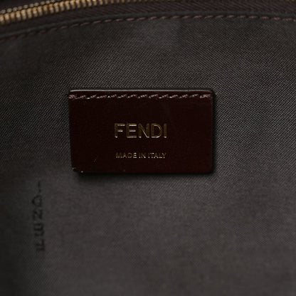 Fendi X FILA Glazed Fabric Vitello Century FF 1974 Mania Pouch Pocket Backpack Mogano Panna Blueberry 6 of 11