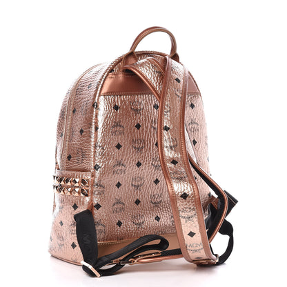MCM Metallic Visetos Small Side Stud Stark Backpack Champagne Gold 3 of 9