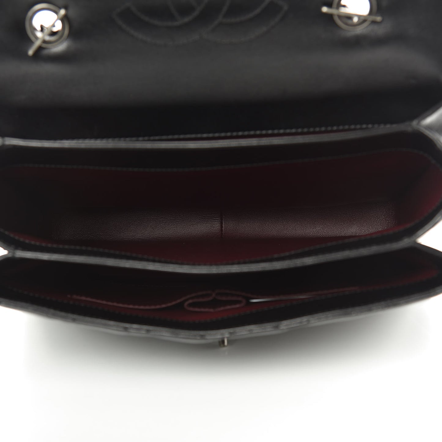 Lambskin Quilted Large Trendy CC Dual Handle Flap Bag Black