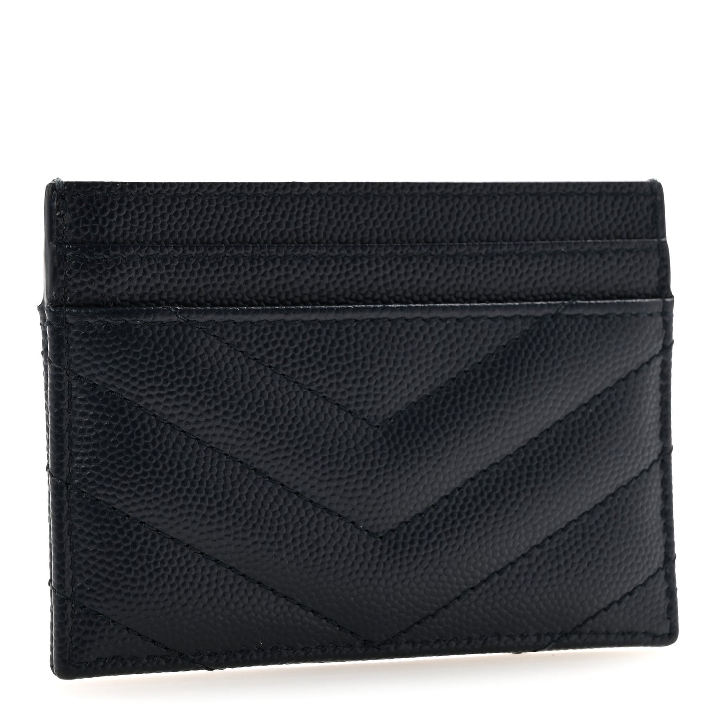 Grain De Poudre Matelasse Chevron Monogram Credit Card Case Deep Marine