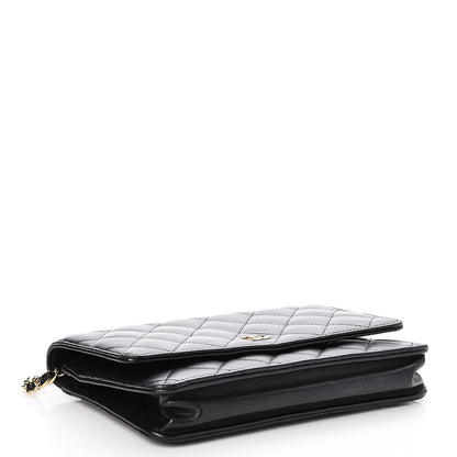 Chanel Lambskin Quilted Wallet On Chain WOC Black 4 of 9