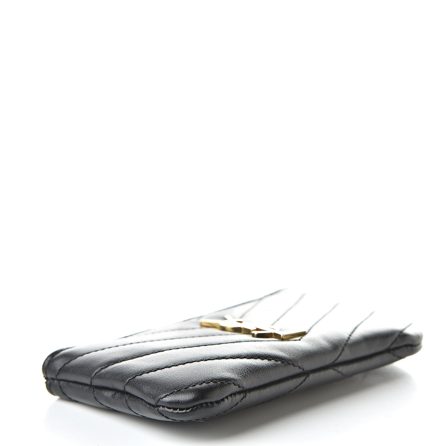 Saint Laurent Calfskin Matelasse Monogram Key Pouch Black 4 of 8