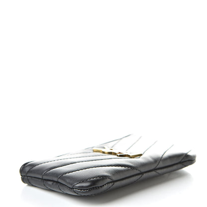 Saint Laurent Calfskin Matelasse Monogram Key Pouch Black 4 of 8