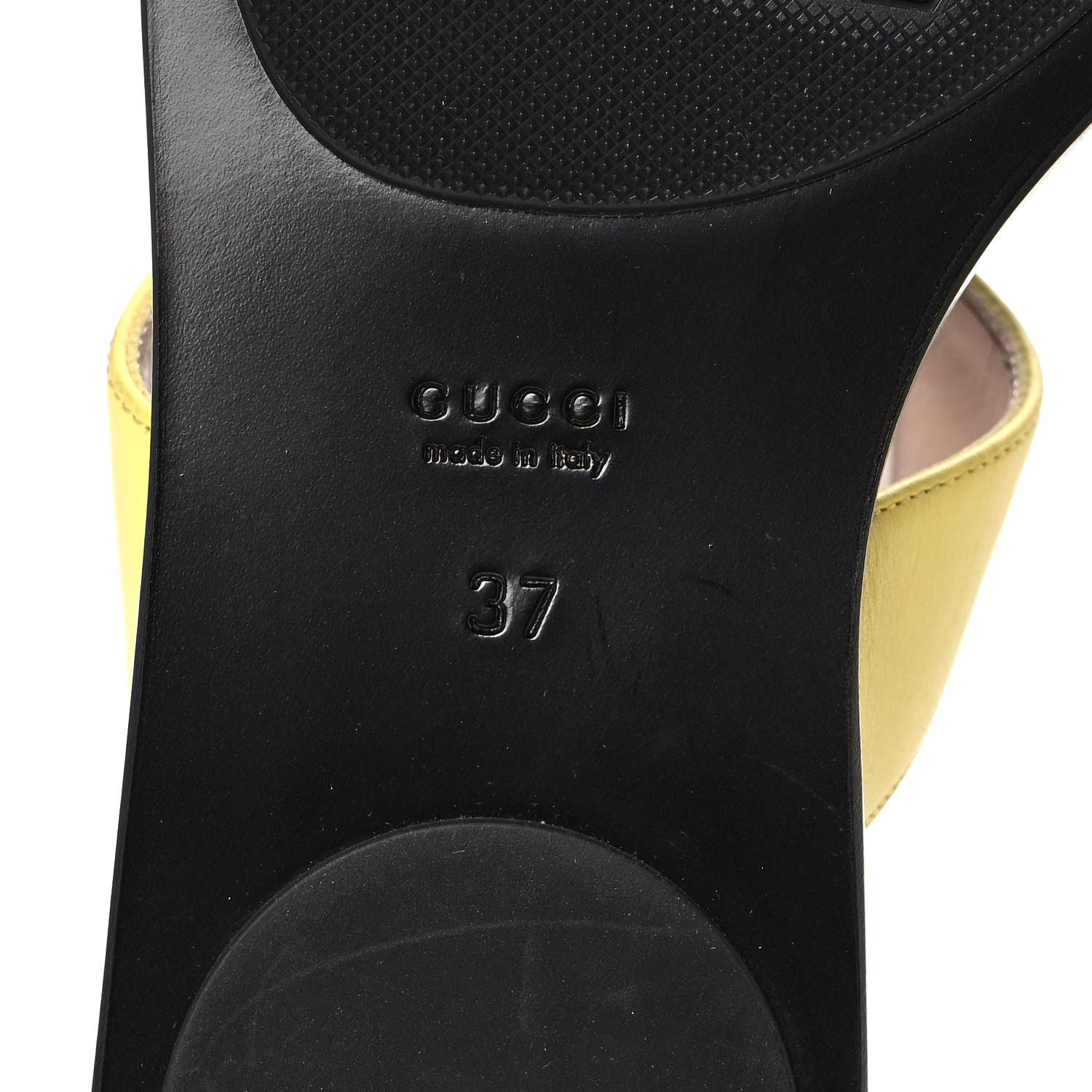 Gucci Calfskin GG Marmont Thong Sandals 37 Banana 6 of 10