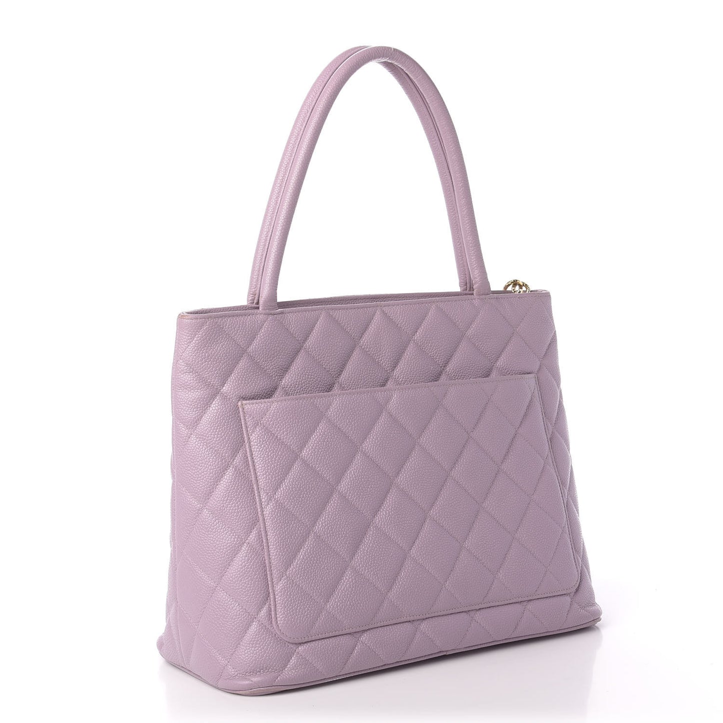 Caviar Quilted Medallion Tote Purple