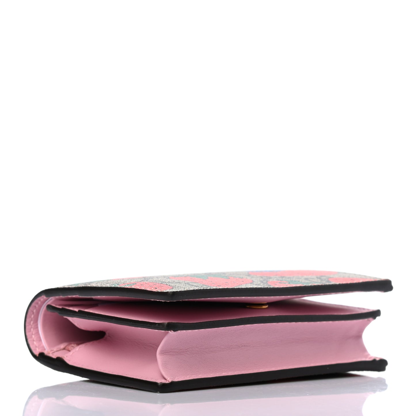GG Supreme Monogram Strawberry Card Case