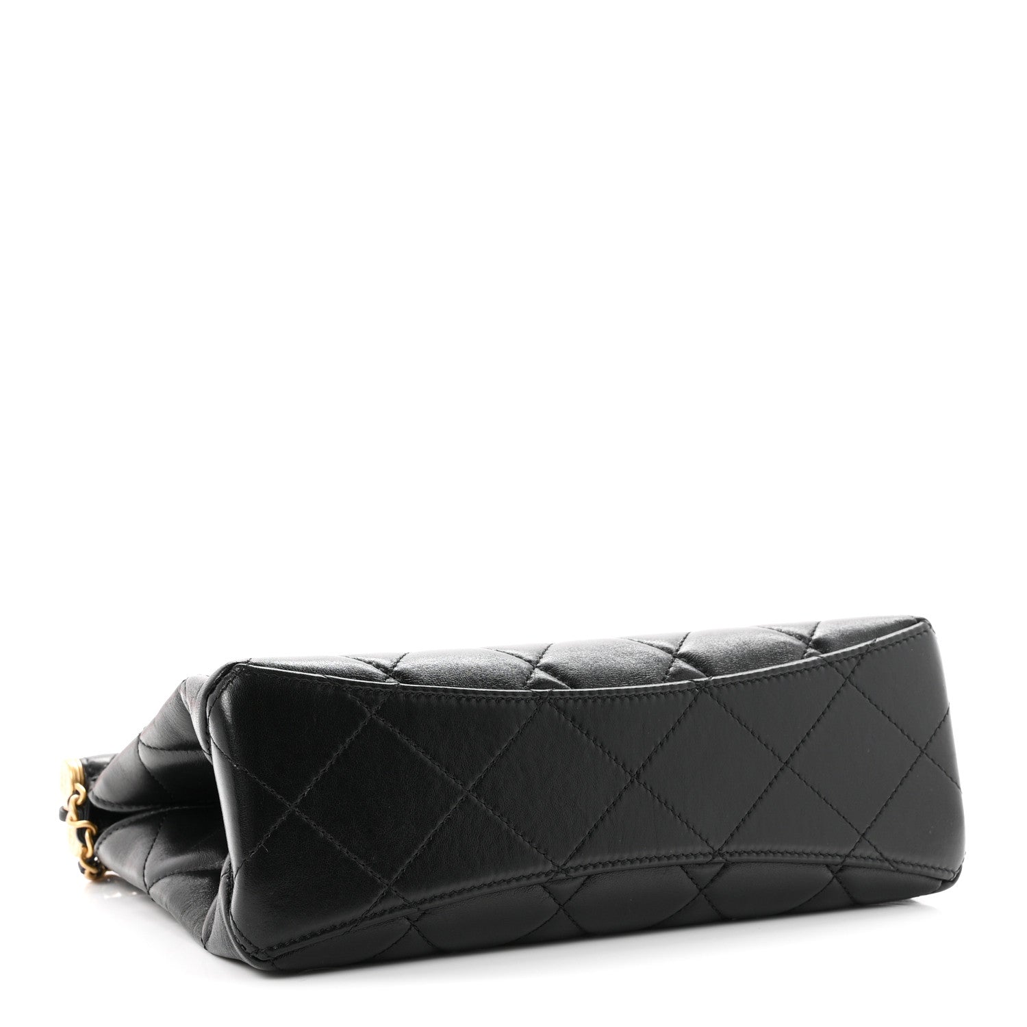 Chanel Shiny Lambskin Pearl Small Shopping Bag Black 4 of 11
