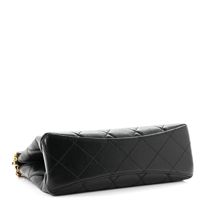 Chanel Shiny Lambskin Pearl Small Shopping Bag Black 4 of 11