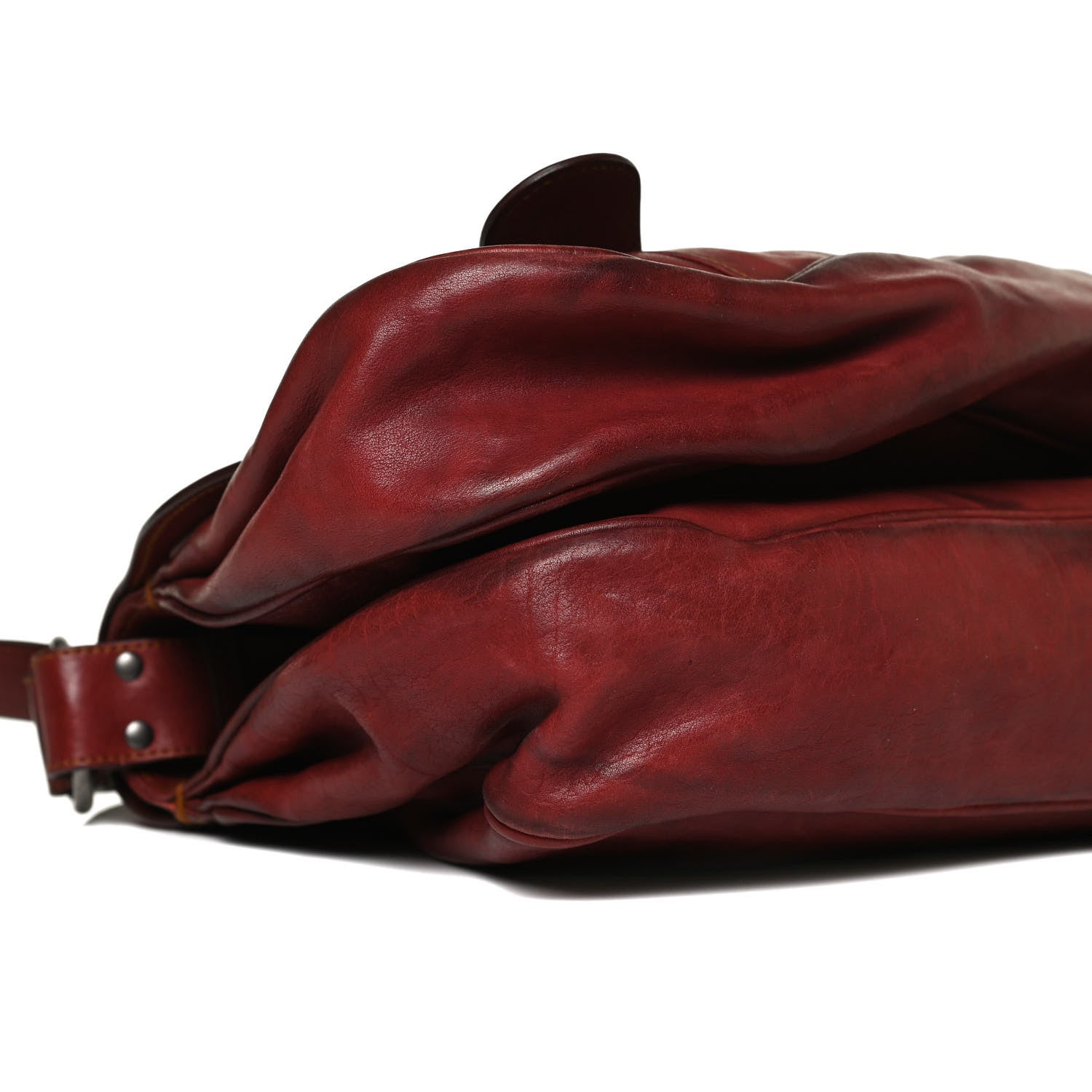 Christian Dior Calfskin Medium Gaucho Double Saddle Bag Red 9 of 18