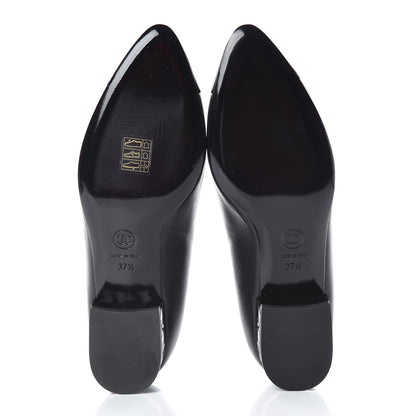 Chanel Lambskin Patent CC Cap Toe Mocassin Loafer 37.5 Black 5 of 10