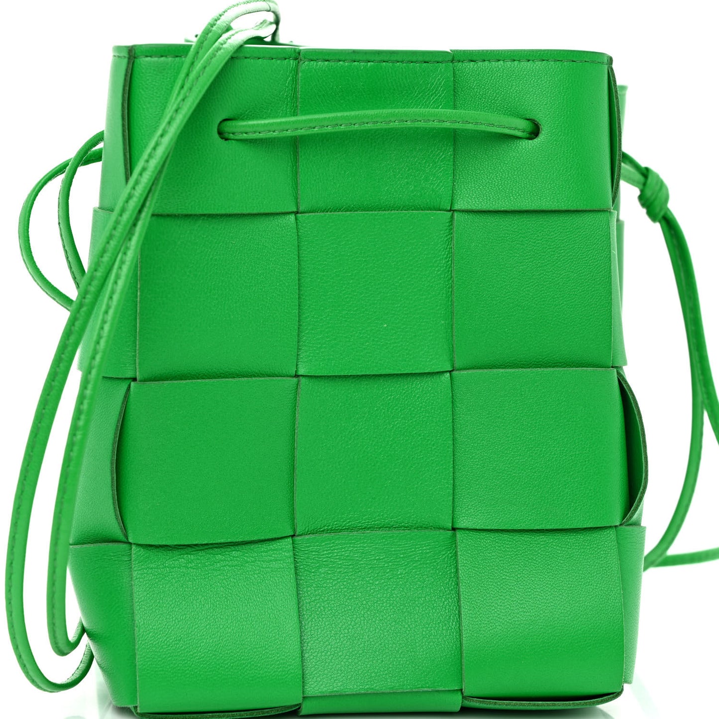 Nappa Maxi Intrecciato Small Cassette Bucket Bag Parakeet