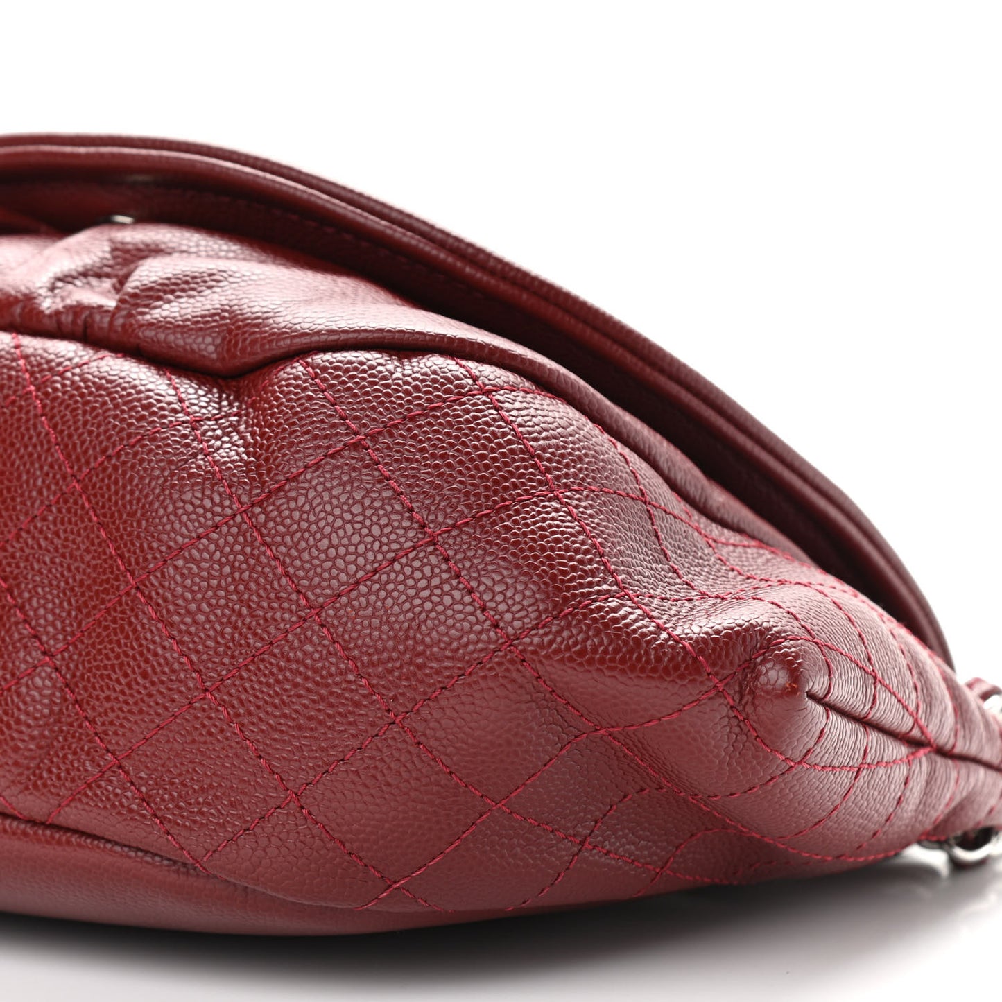 Caviar Large Half Moon Flap Red