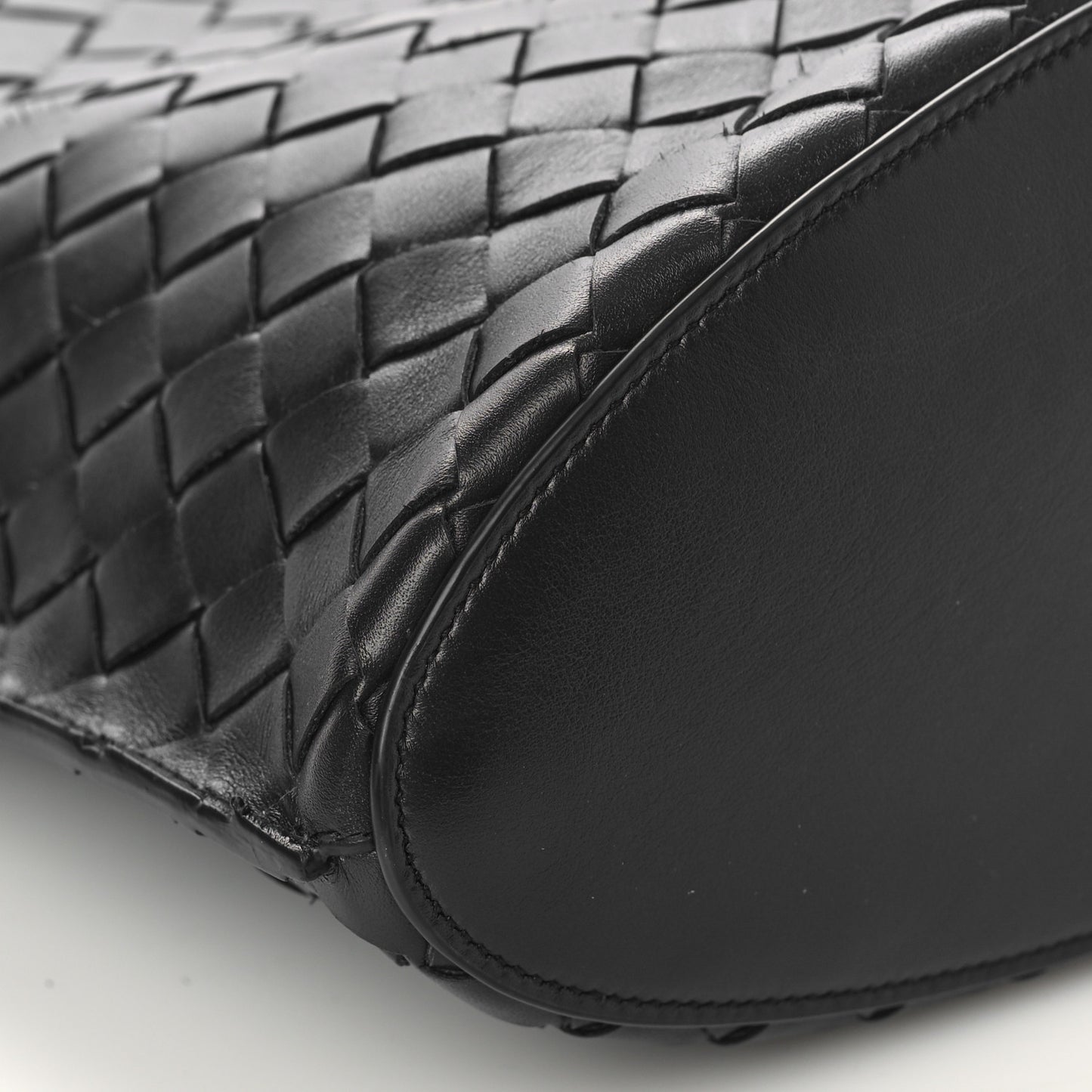 Nappa Intrecciato Medium Knot Bucket Bag Black