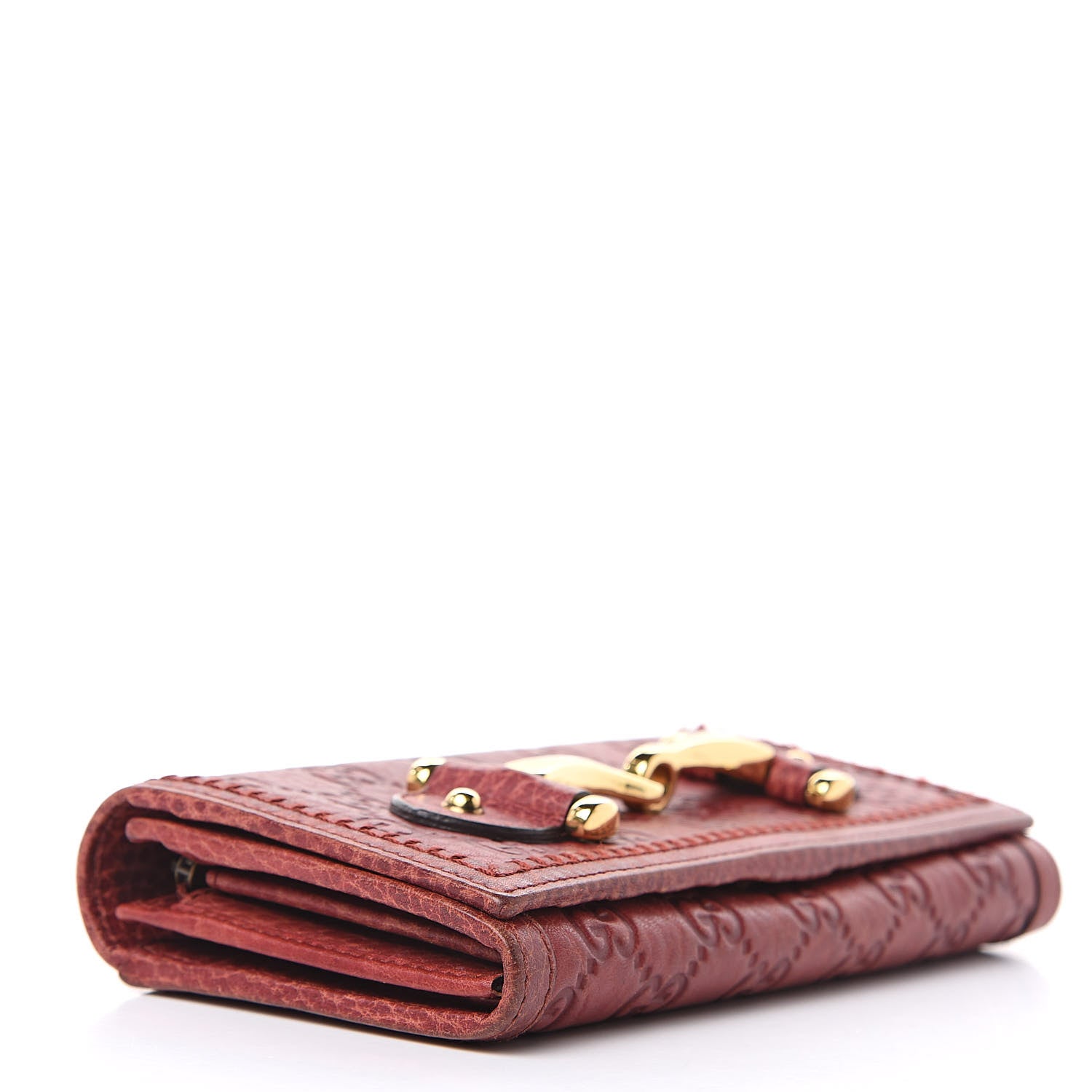 Gucci Guccissima Horsebit Continental Wallet Red 4 of 12