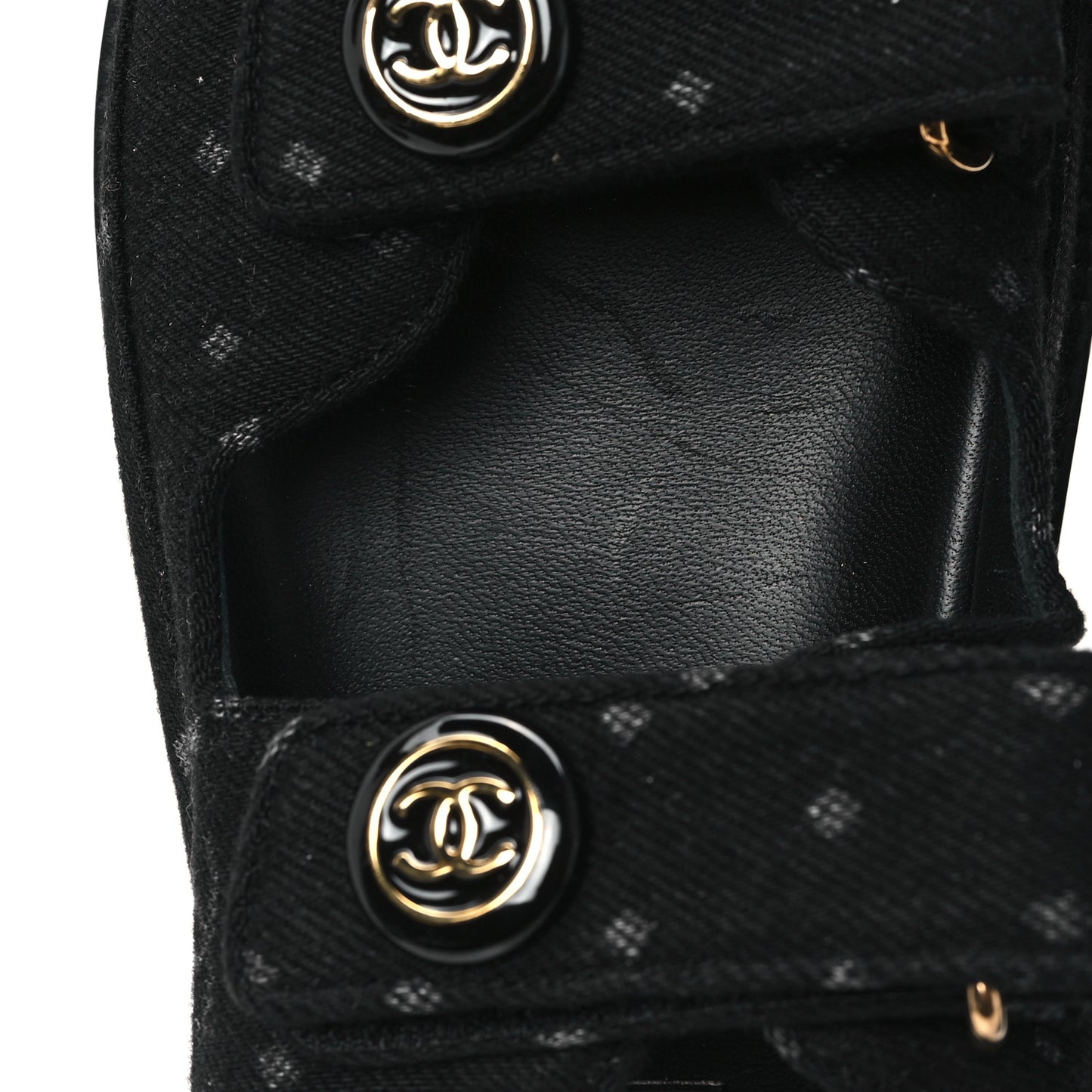 Denim Printed Dad Sandals 38.5 Black
