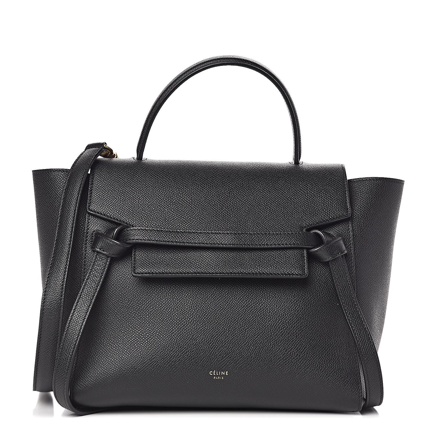 Grained Calfskin Micro Belt Bag Black