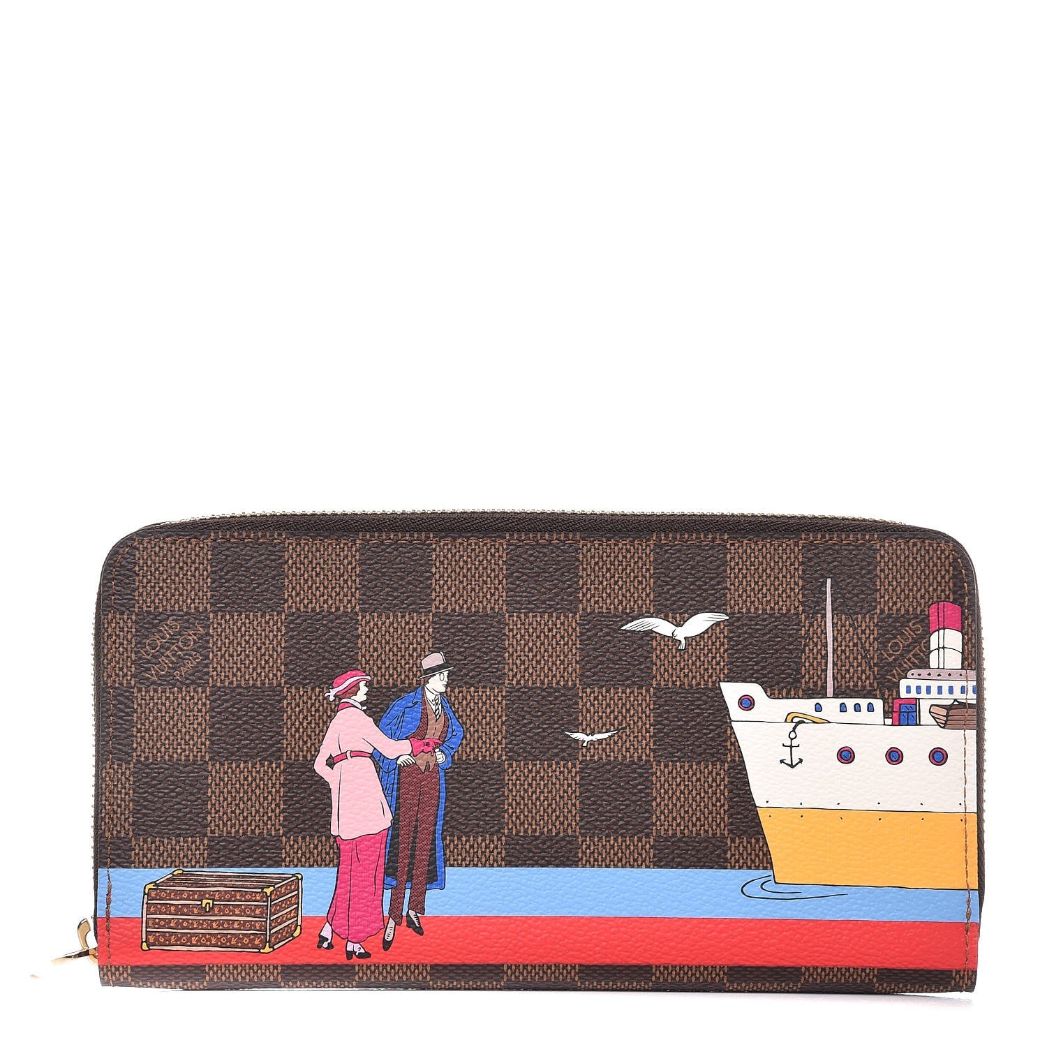 Louis Vuitton Damier Ebene 2016 Christmas Animation Zippy Wallet Rouge 1 of 7