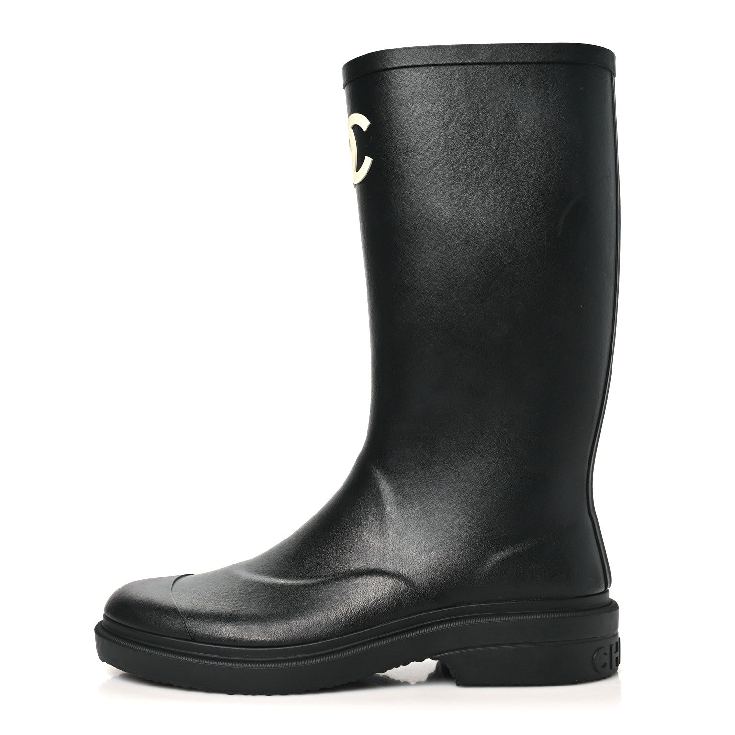 Chanel Caoutchouk CC High Boots 40 Black 1 of 10