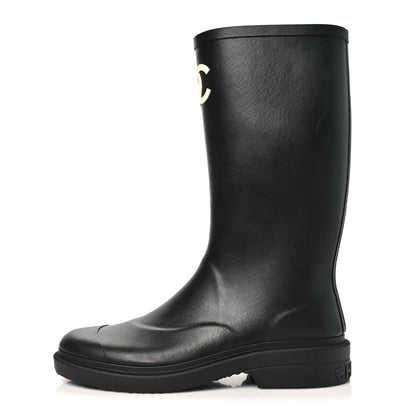 Chanel Caoutchouk CC High Boots 40 Black 1 of 10