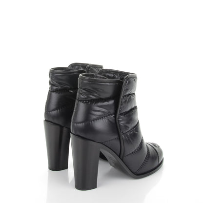 Chanel Calfskin Nylon Quilted CC Short Boots 39.5 Black 4 of 6