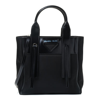 Prada Tessuto Nylon Spazzolato Small Ouverture Top Handle Bag Black 1 of 5