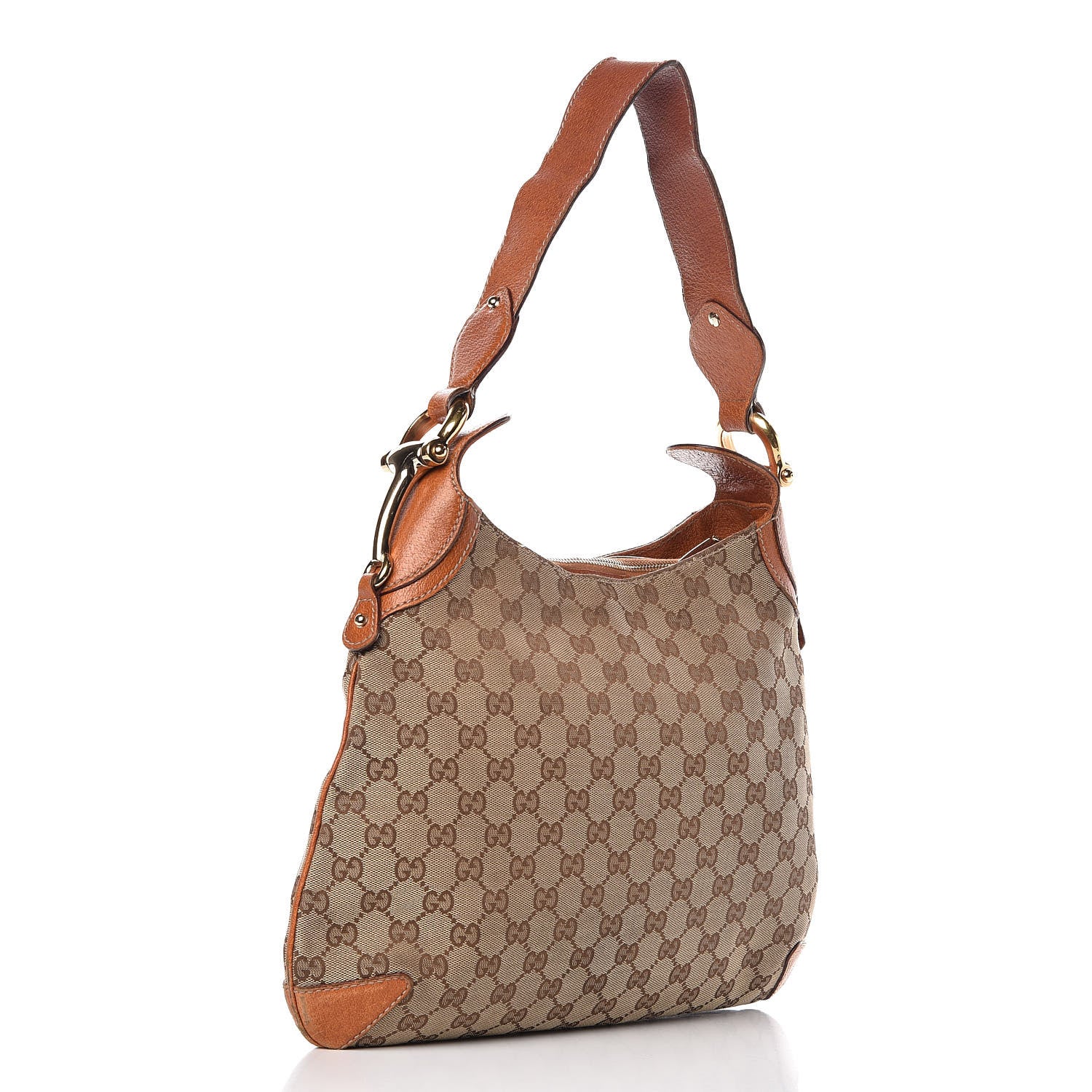Gucci Monogram Creole Hobo Tobacco 3 of 22