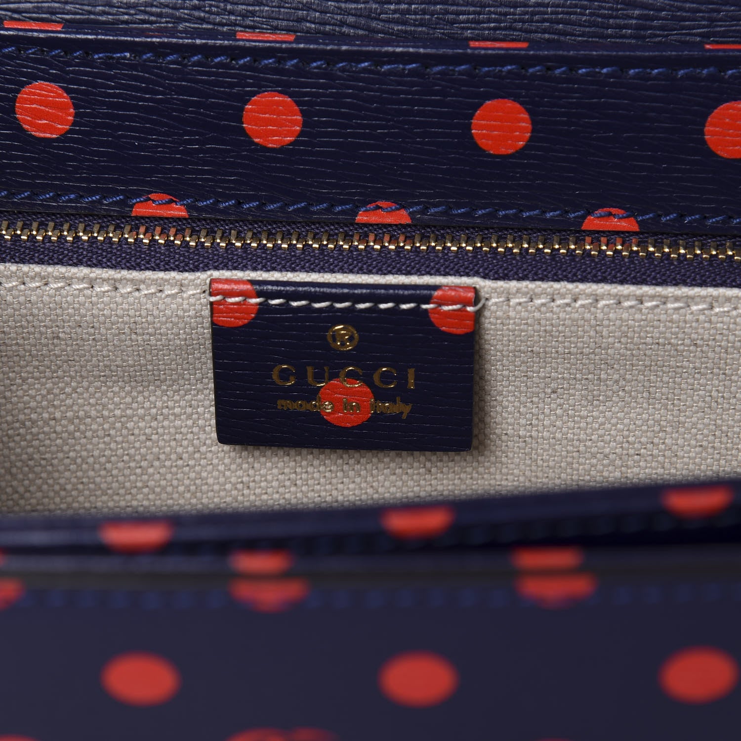 Gucci Shangai Calfskin Polka Dot Horsebit 1955 Shoulder Bag Blue Orange 8 of 10