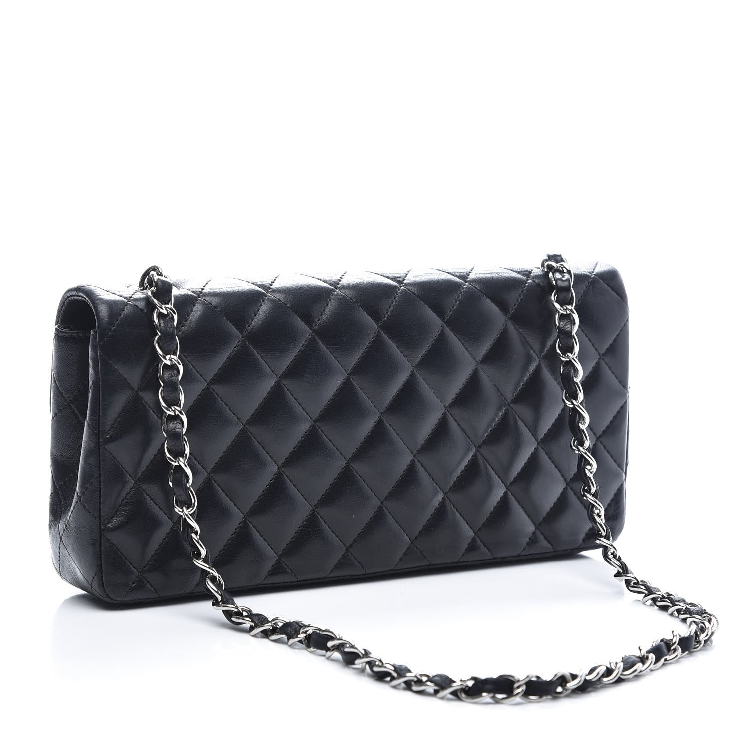 Chanel Lambskin Quilted East West Flap Black 3 of 10