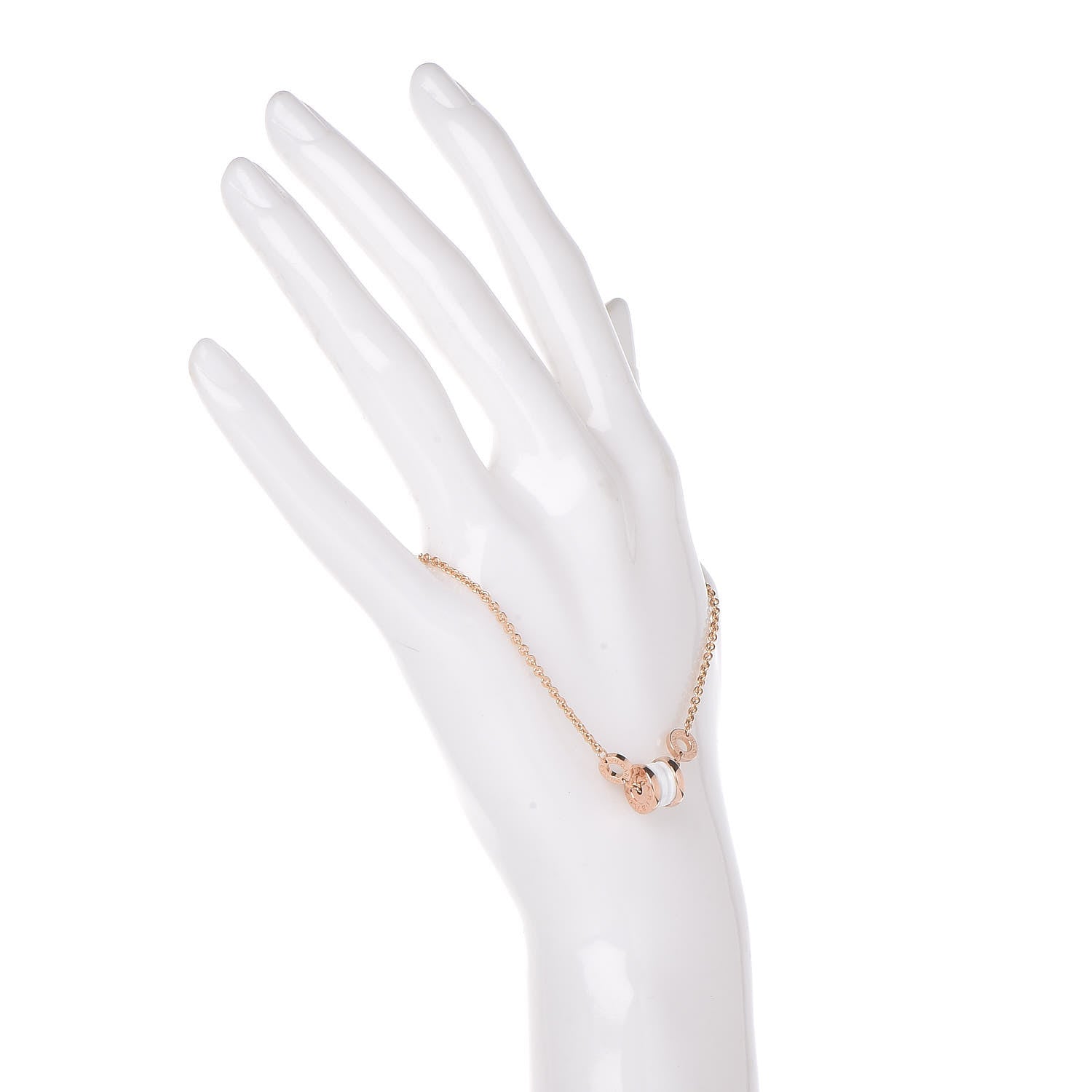 Bulgari 18K Rose Gold White Ceramic B.Zero1 Bracelet 2 of 7