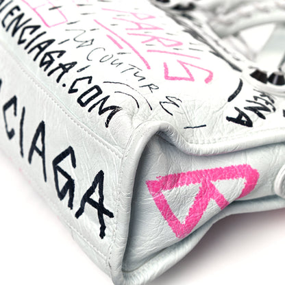 Balenciaga Agneau Graffiti All Over Classic Hardware Mini City White Multicolor 11 of 14