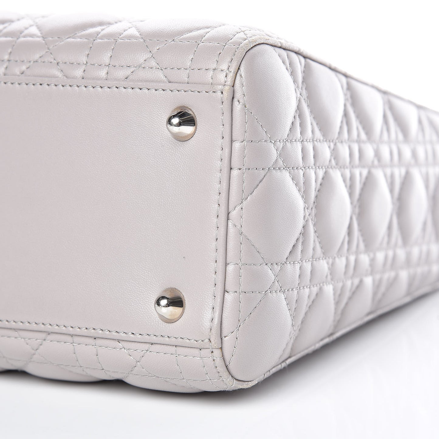 Lambskin Cannage Large Lady Dior Light Grey