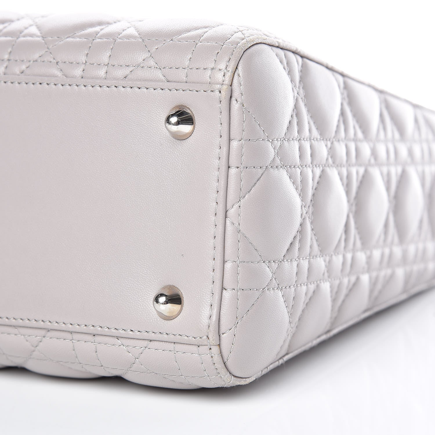 Christian Dior Lambskin Cannage Large Lady Dior Light Grey 7 of 12