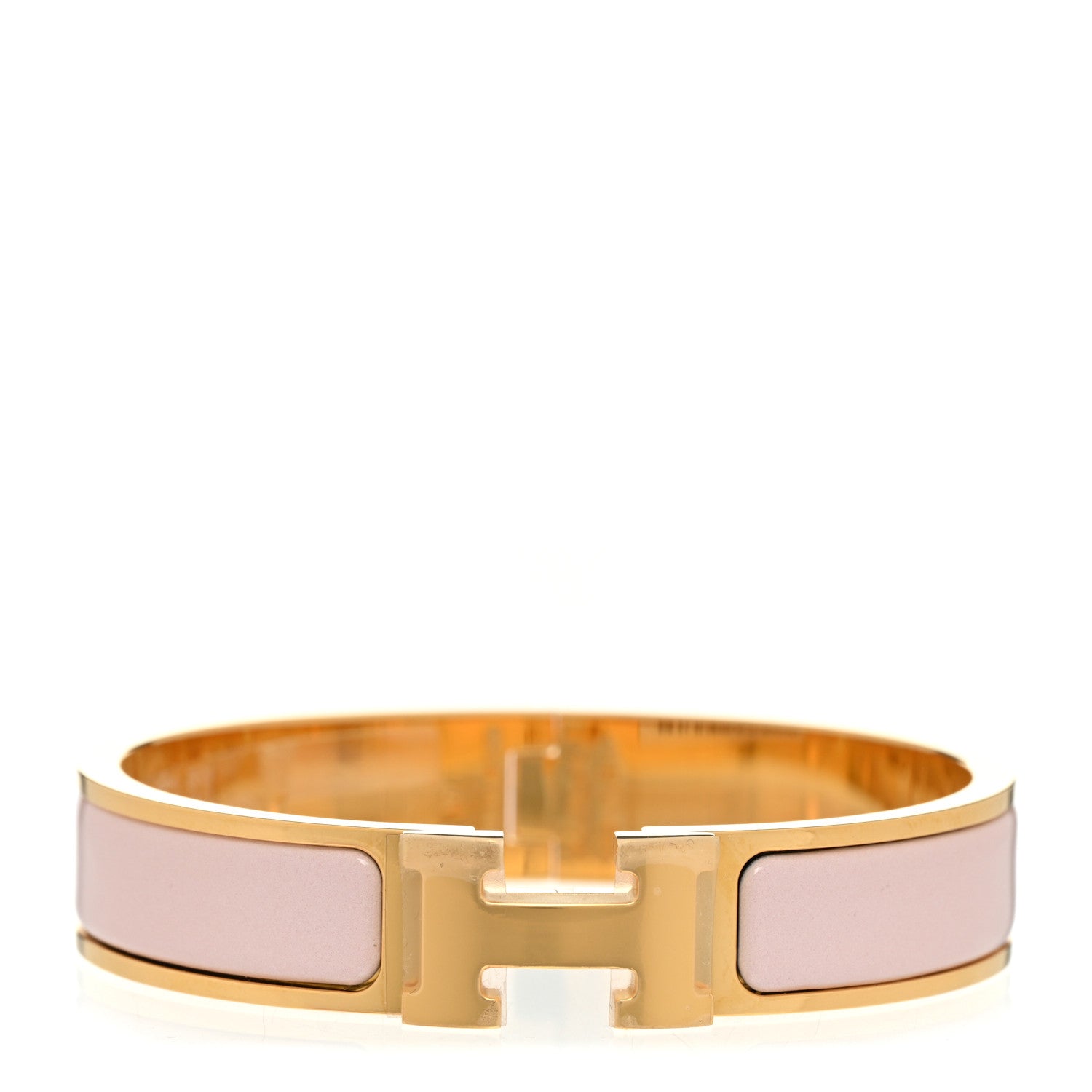 Hermes Enamel Narrow Clic Clac H Bracelet PM Rose Candeur 1 of 5