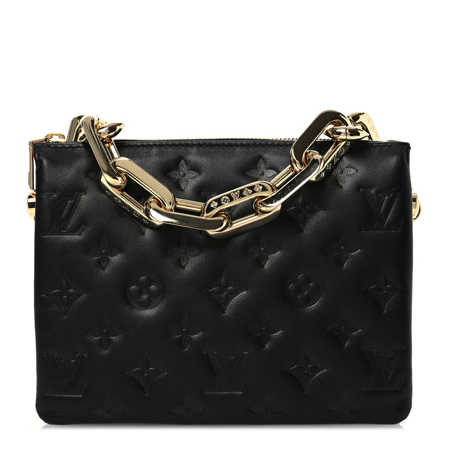 Lambskin Embossed Monogram Coussin BB Black