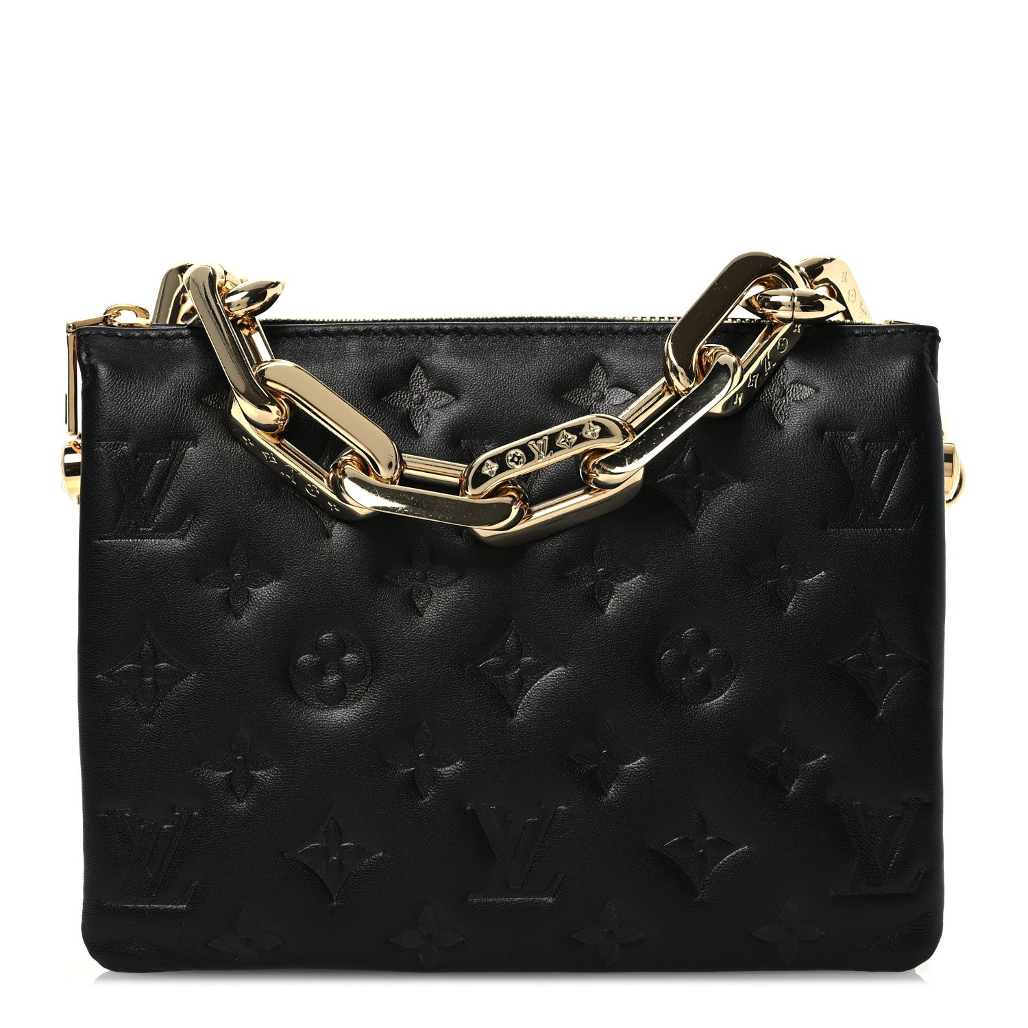 Louis Vuitton Lambskin Embossed Monogram Coussin BB Black 1 of 11