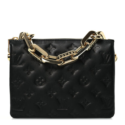 Louis Vuitton Lambskin Embossed Monogram Coussin BB Black 1 of 11