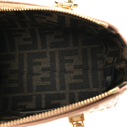 Fendi Raffia Chenille Vitello King Plexiglass Micro FF Mini By The Way Top Handle Boston Bag Naturale White 5 of 10