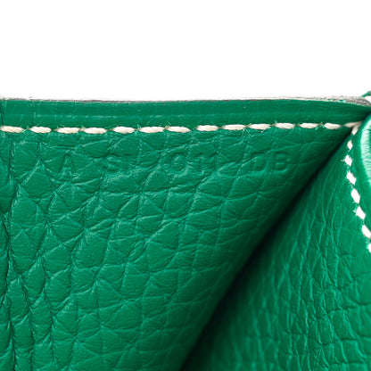 Hermes Taurillon Clemence Halzan 31 GM Vert Vertigo 7 of 14