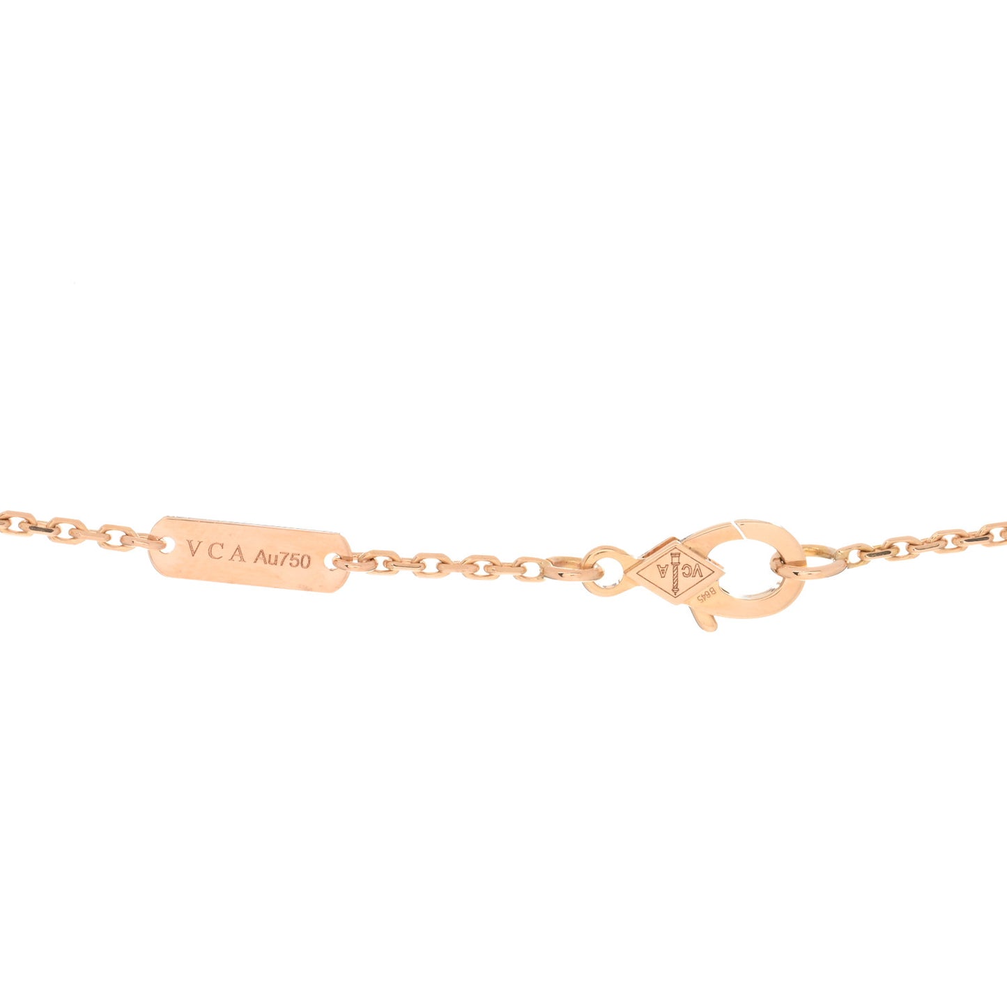 18K Rose Gold Diamond Bulls Eye Vintage Alhambra Pendant Necklace