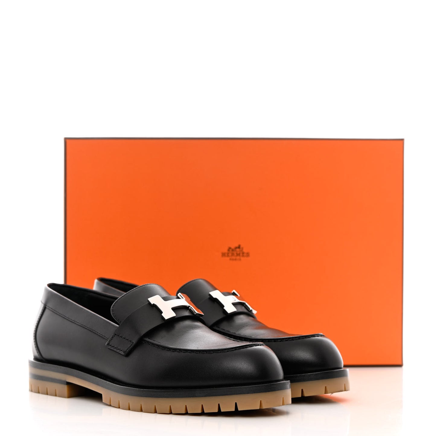 Calfskin Womens Faubourg Loafers 35 Black