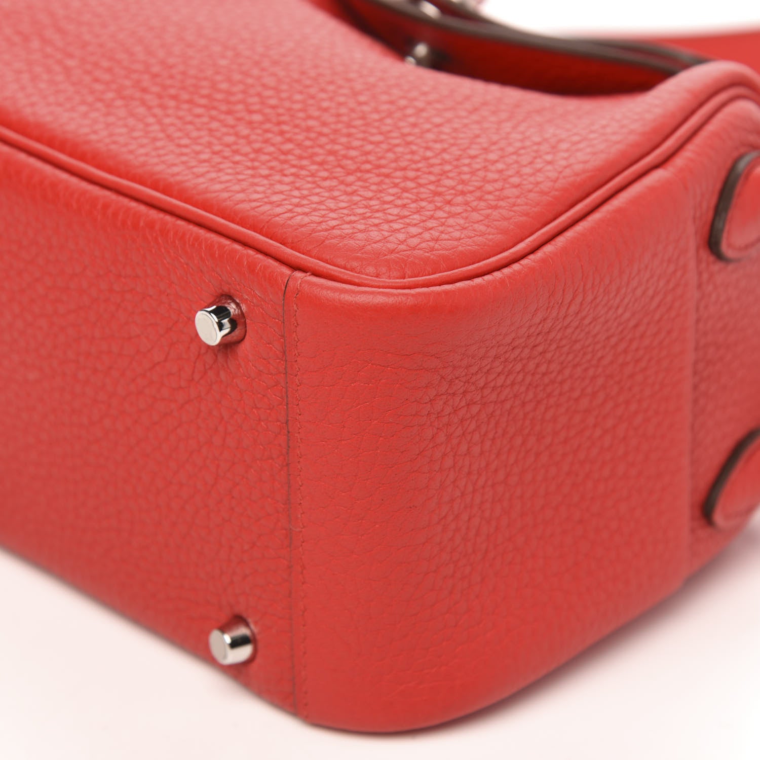 Hermes Taurillon Clemence Mini Lindy 20 Rouge De Coeur 8 of 9