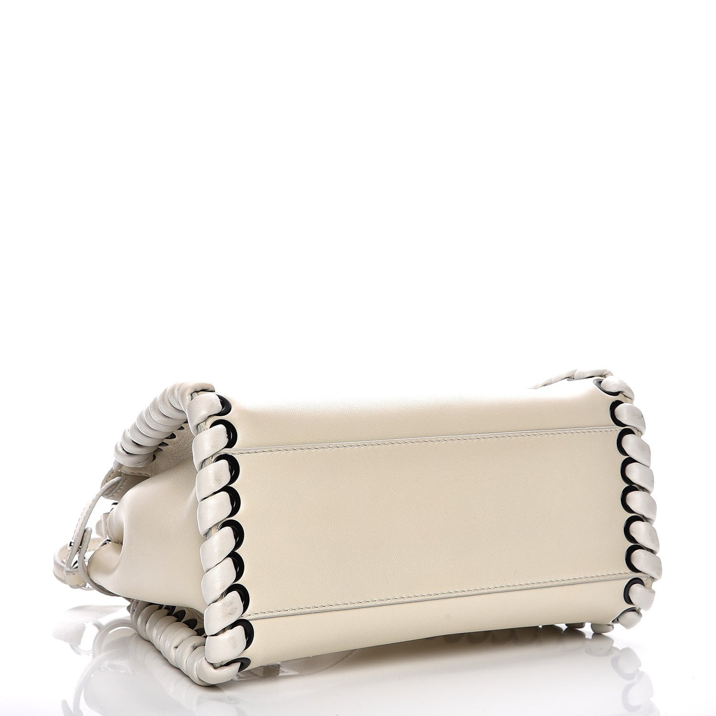 Nappa Lace Up Mini Peekaboo Iconic Satchel Bianco Carta
