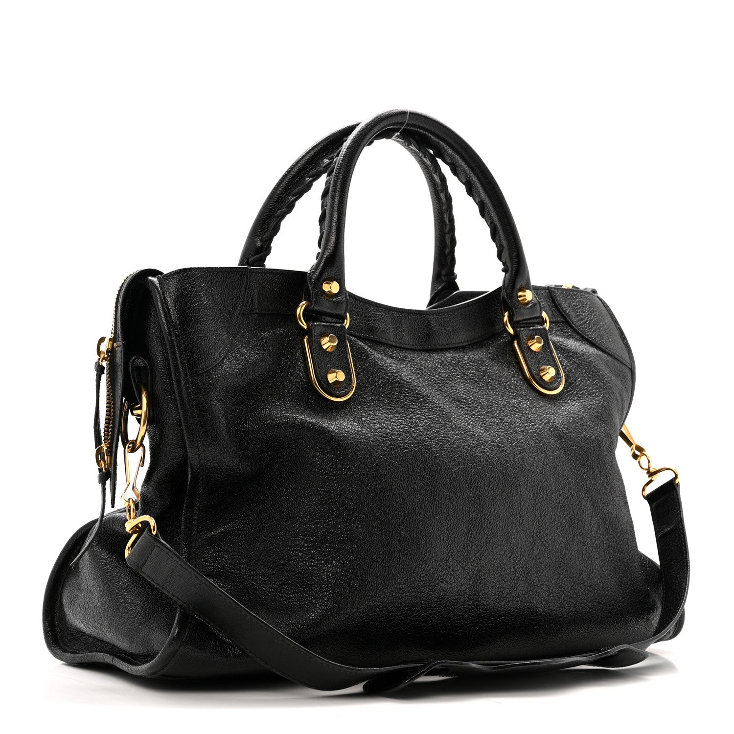 Balenciaga Chevre Gold Metallic Edge Hardware City Black 4 of 17