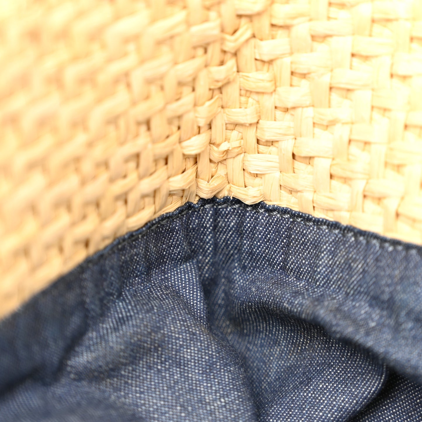 Straw Raffia Calfskin Chain Small Deauville Tote Beige Black