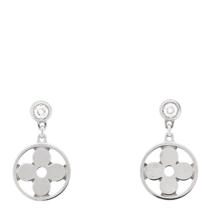 Louis Vuitton 18K White Gold Diamond Idylle Blossom Stud Earrings 1 of 4