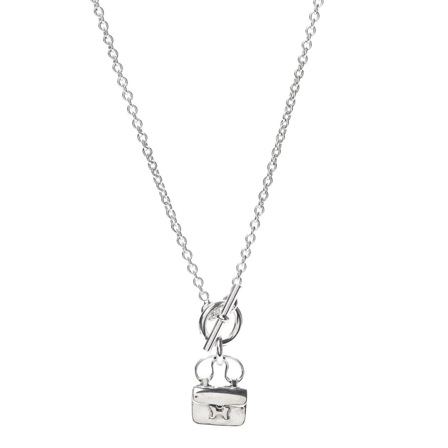 Hermes Sterling Silver Constance Amulette Pendant Necklace 1 of 5